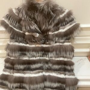 Tory Burch Rabbit Dyed fur vest